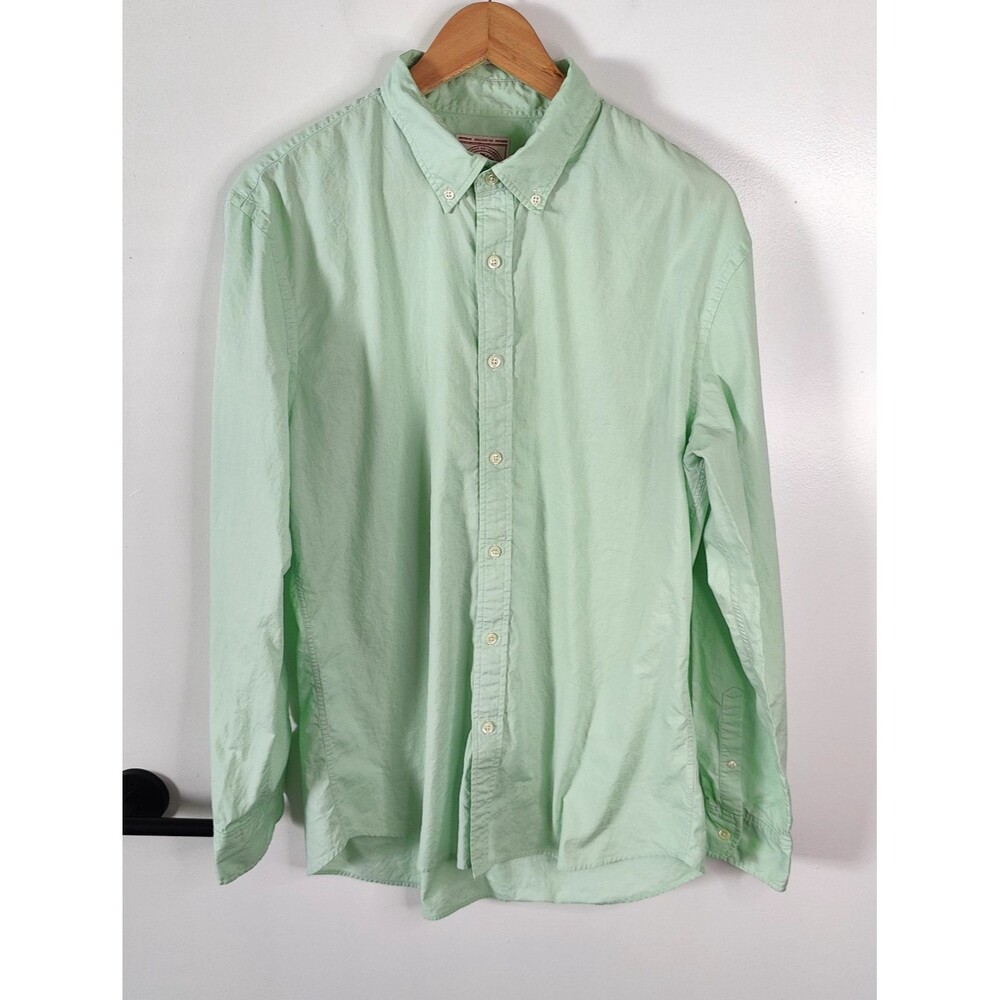 J Press Shirt Mens Size XL Green Button Down 100% Egyptian Cotton